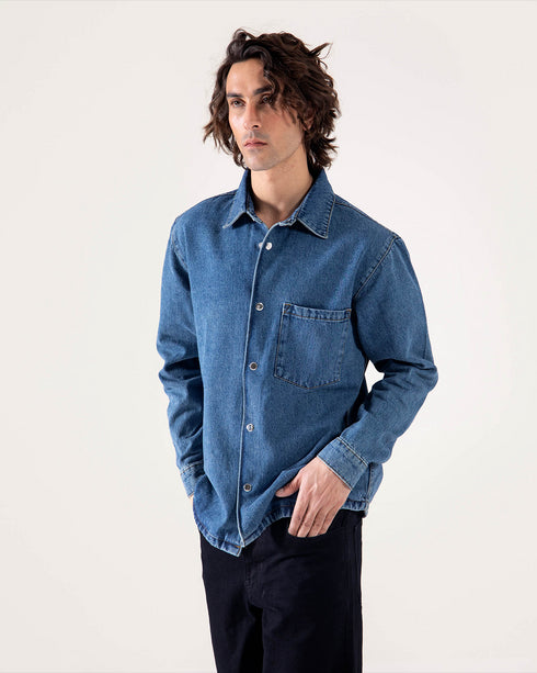DENIM OVER SHIRT WITH POCKET